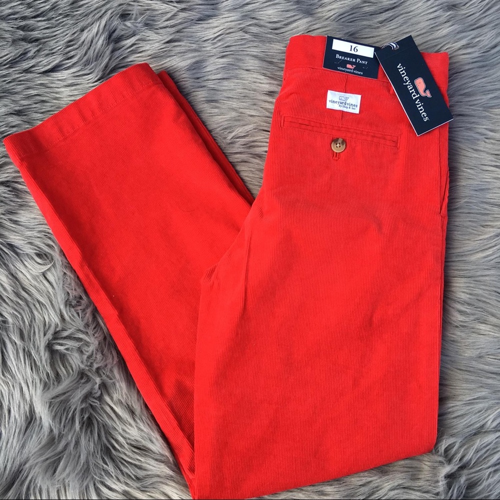 Vineyard Vines Corduroy Breaker Red Pant NWT